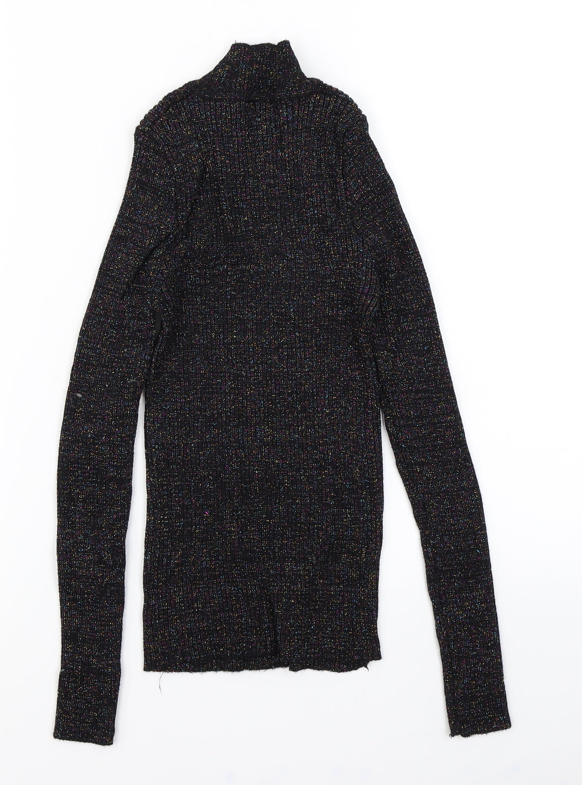 Wild Flower Womens Black   Pullover Jumper Size M  - Ribbed