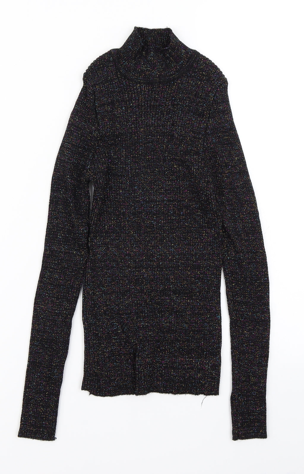 Wild Flower Womens Black   Pullover Jumper Size M  - Ribbed