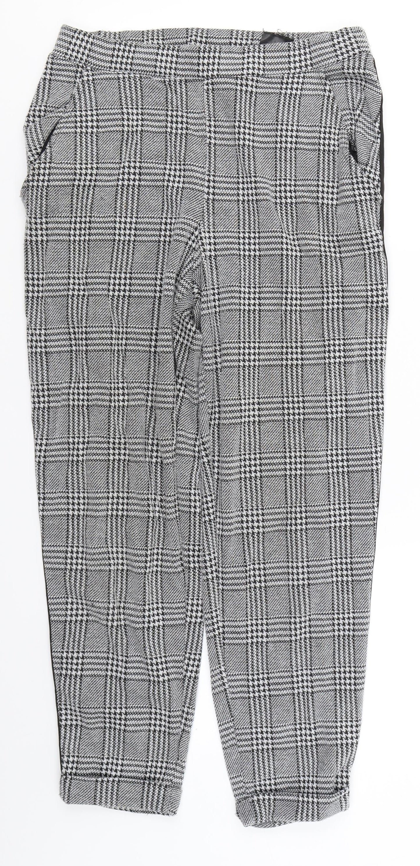 Divided Womens Black Check  Trousers  Size S L25 in