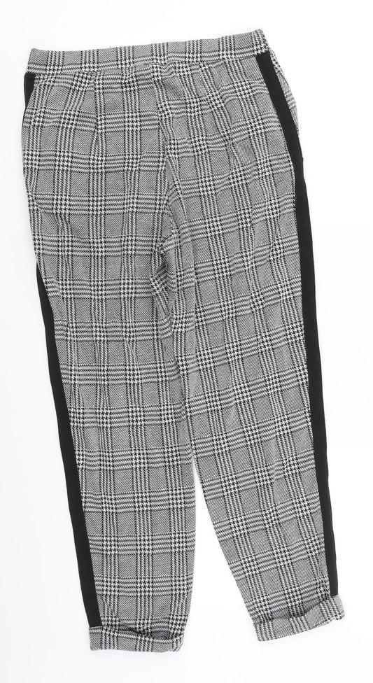 Divided Womens Black Check  Trousers  Size S L25 in