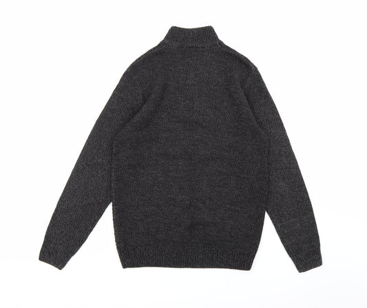 Easy Mens Grey  Knit Pullover Jumper Size S
