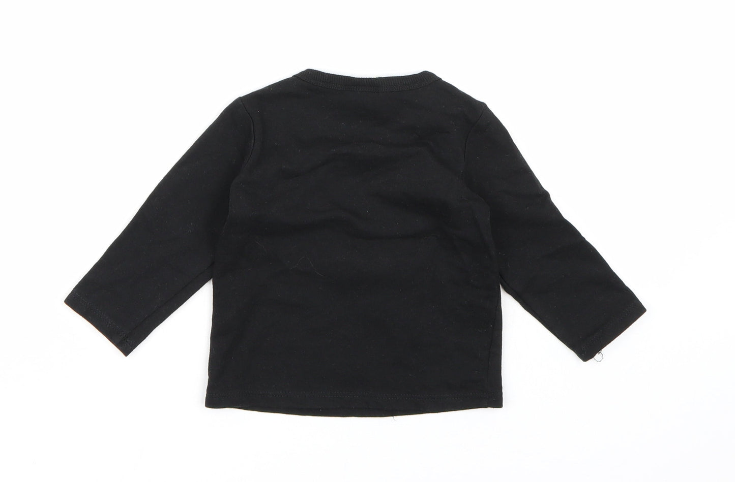 First Impressions Boys Black   Basic T-Shirt Size 12 Months