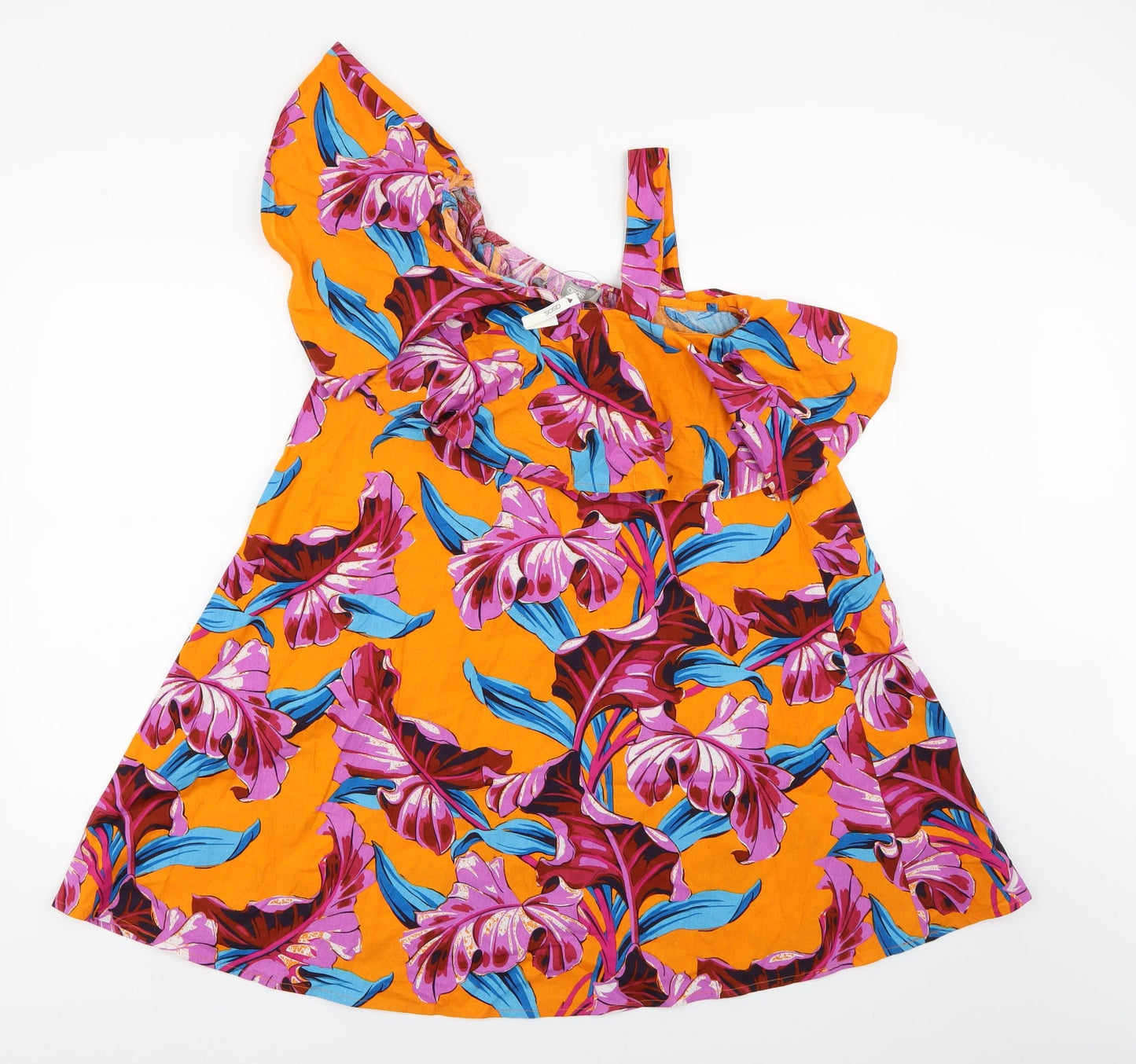 ASOS Womens Orange Floral  A-Line  Size 8