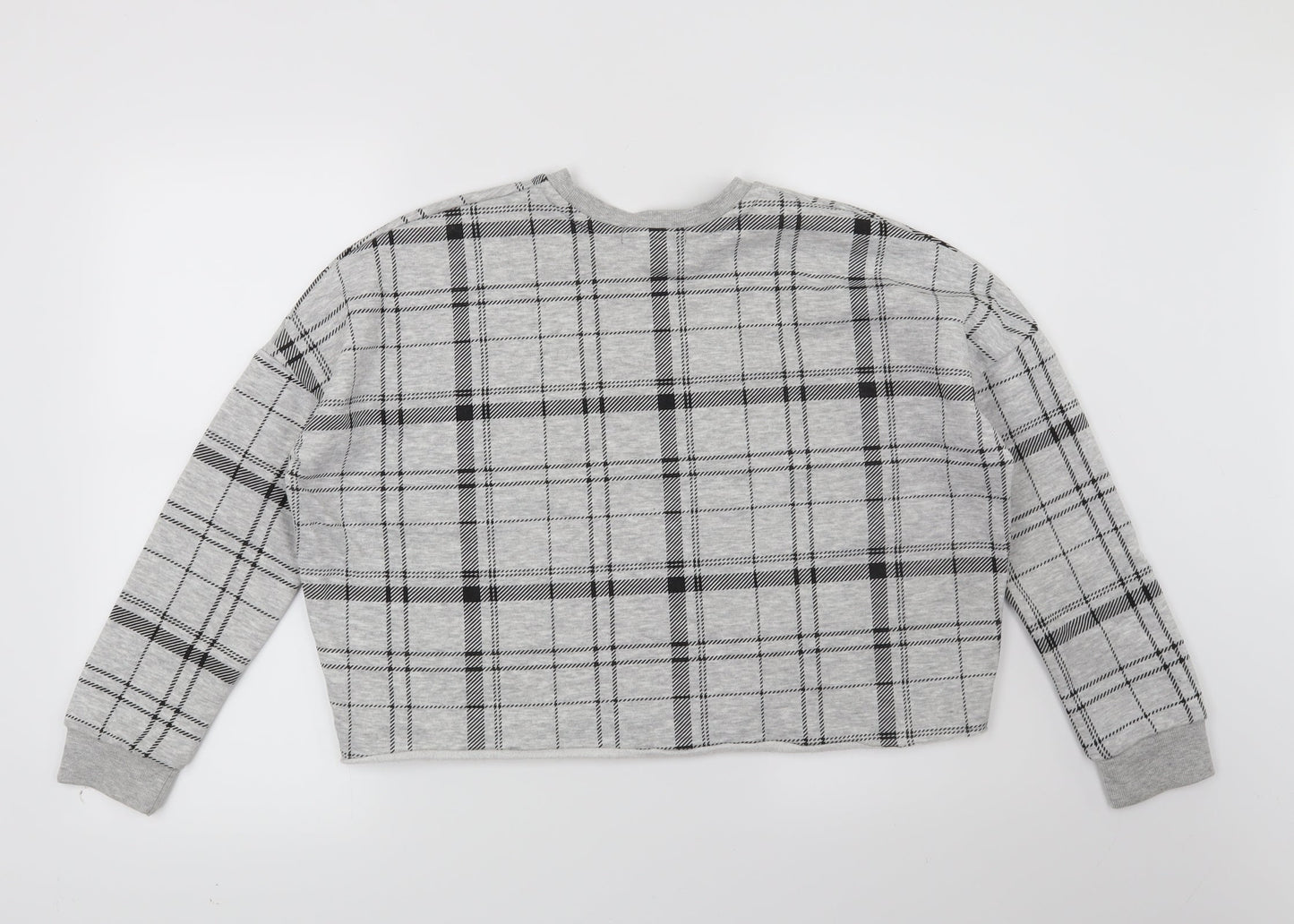 Primark Womens Grey Check  Pullover Sweatshirt Size 4