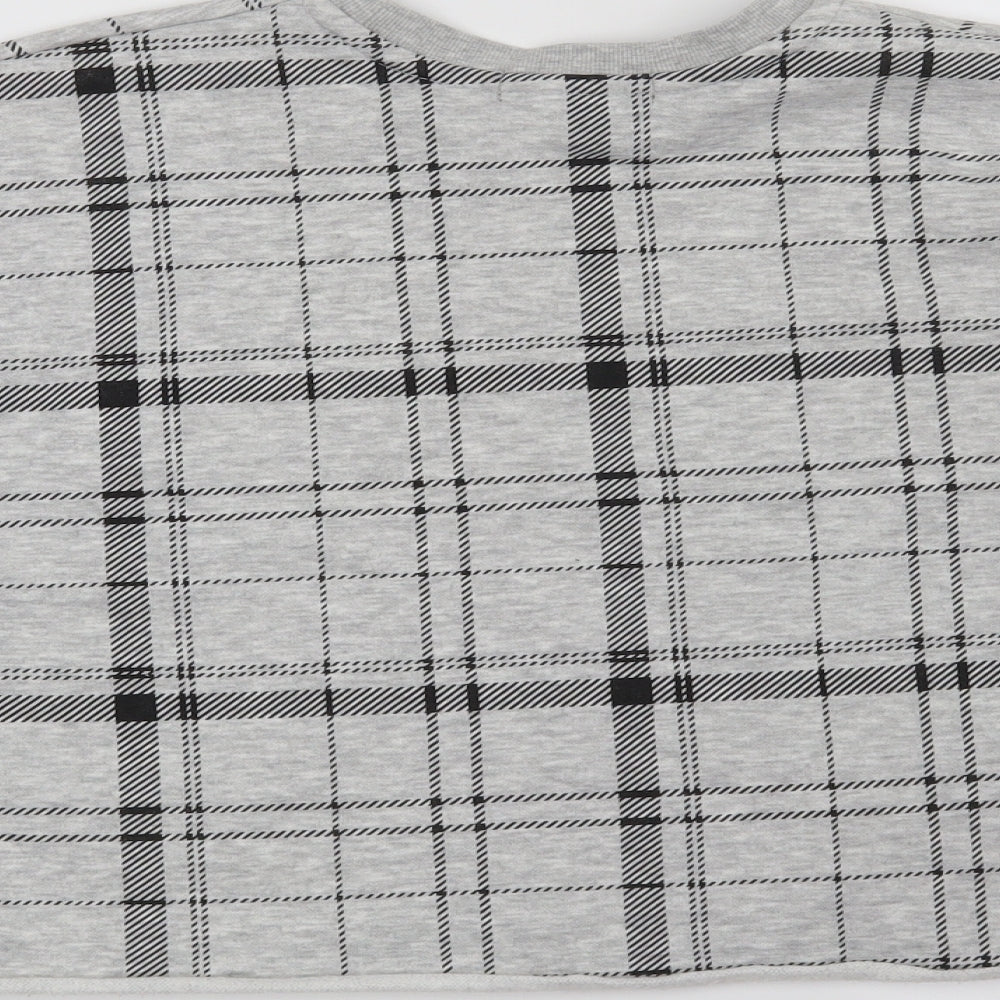Primark Womens Grey Check  Pullover Sweatshirt Size 4