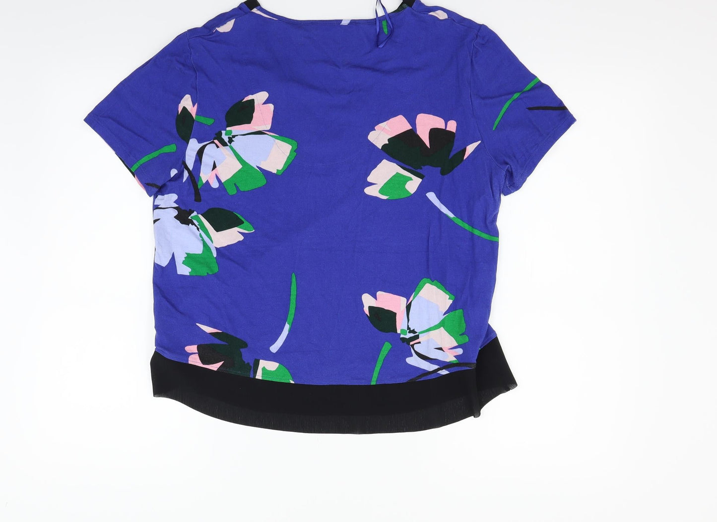 Marks and Spencer Womens Blue Floral  Basic T-Shirt Size 12