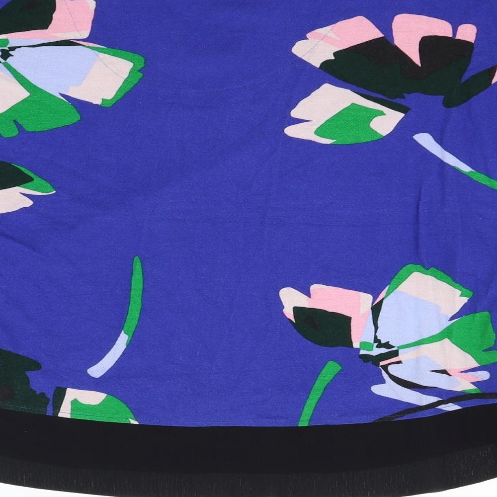Marks and Spencer Womens Blue Floral  Basic T-Shirt Size 12