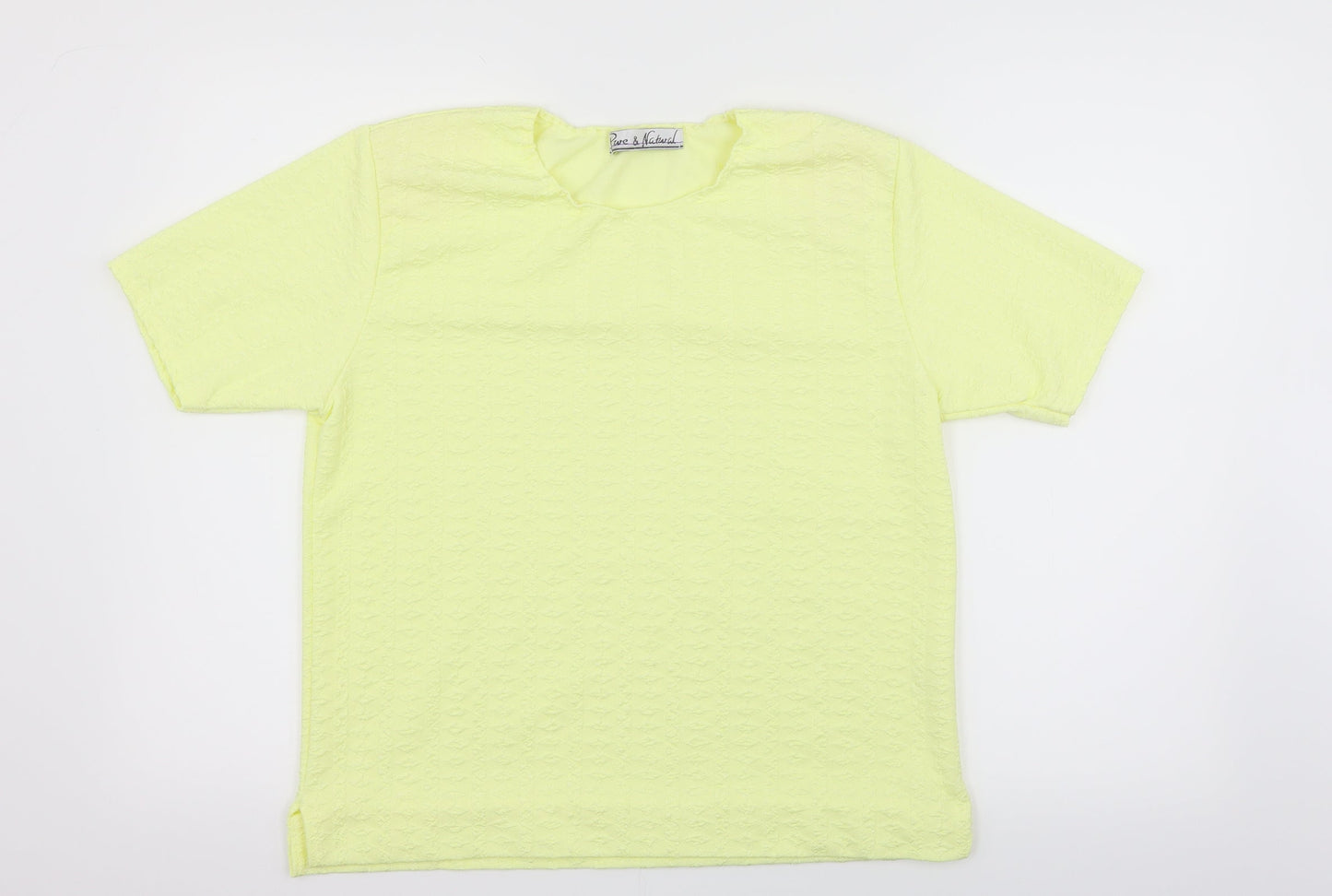Pure & Natural Womens Yellow   Basic T-Shirt Size 14