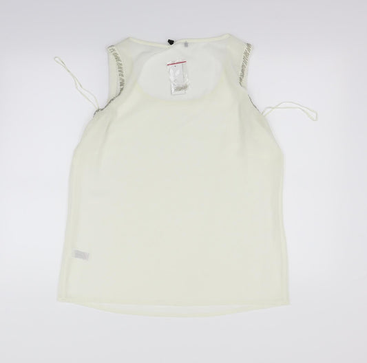 Preworn Womens White   Basic Tank Size 14