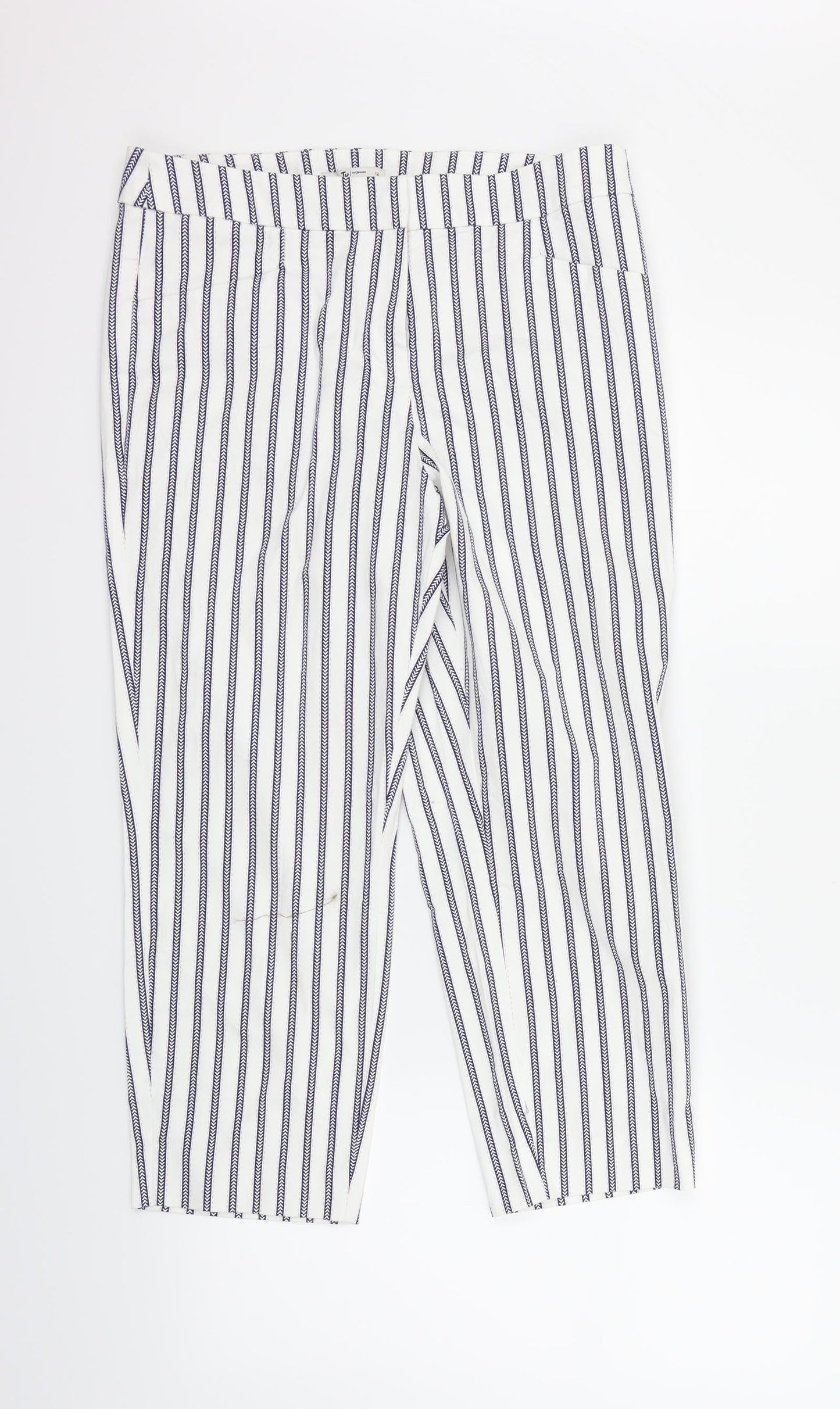 Tu Woman Womens White   Trousers  Size 12 L25 in