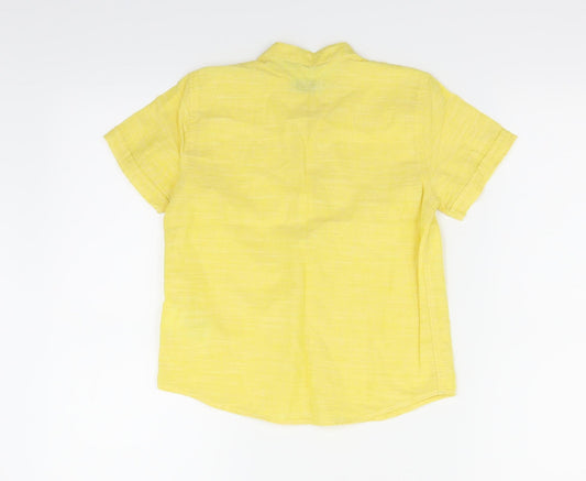 LC Waikiki Girls Yellow Houndstooth  Basic Blouse Size 5-6 Years