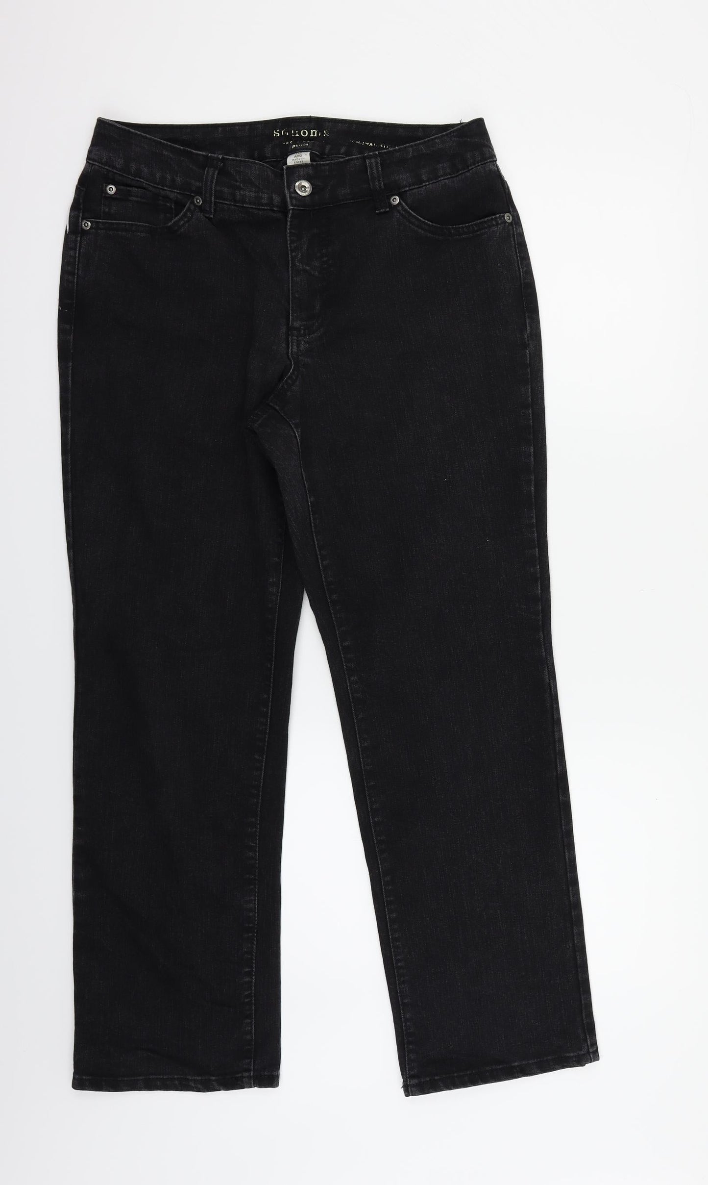 Sonoma Womens Black   Straight Jeans Size 12 L31 in