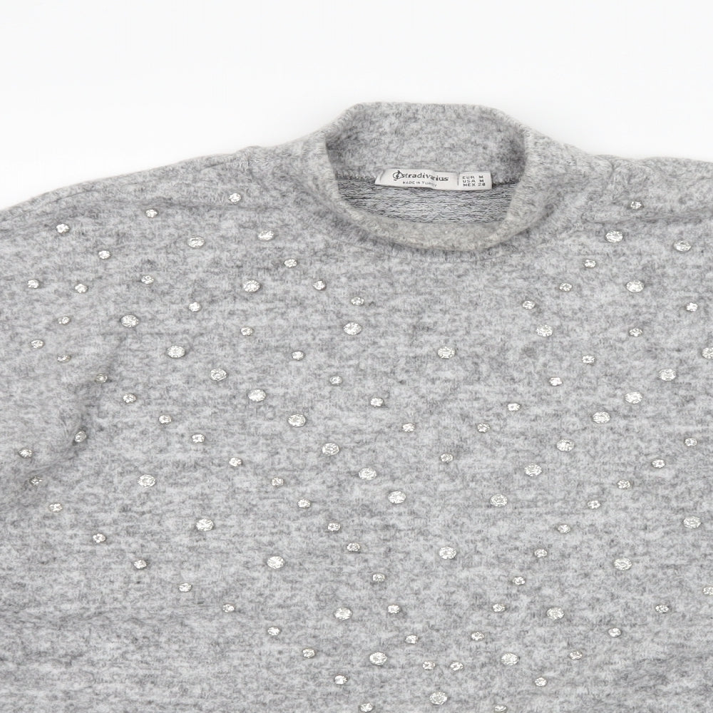 Stradivarius Womens Grey  Jersey Pullover Jumper Size M