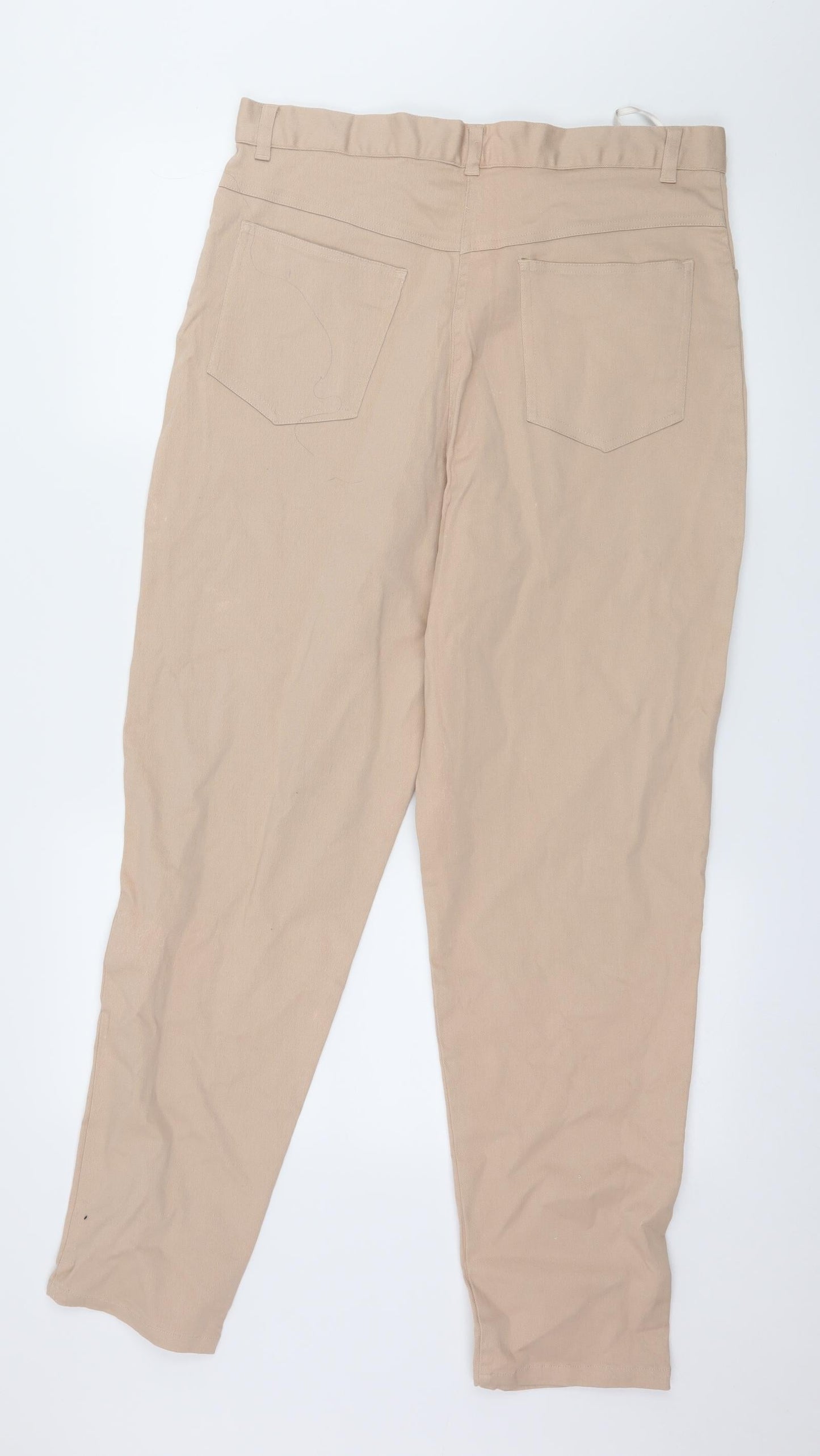 Preworn Womens Beige  Denim Skinny Jeans Size 34 in L28 in
