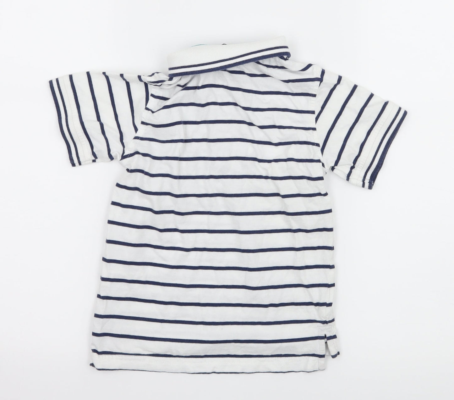 George Boys White Striped Jersey Basic T-Shirt Size 5-6 Years
