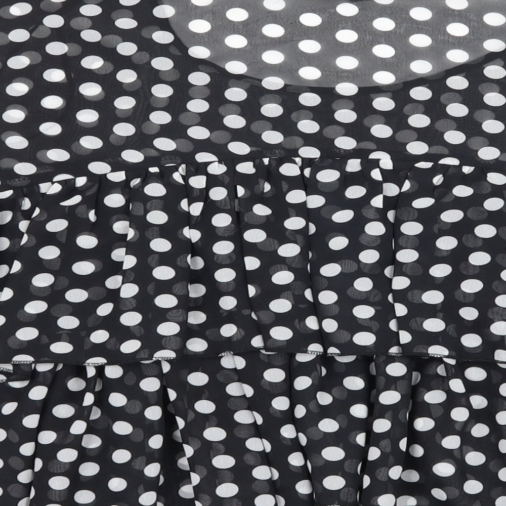Divided by H&M Womens Beige Polka Dot  Basic Blouse Size 10