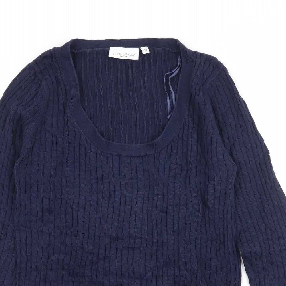 New Look Womens Blue  Knit Pullover Jumper Size 10