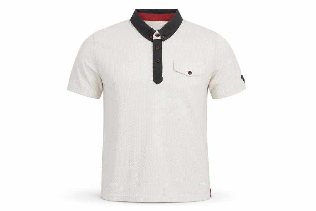 EN:TT Mens Grey Geometric Jersey  Polo Size S