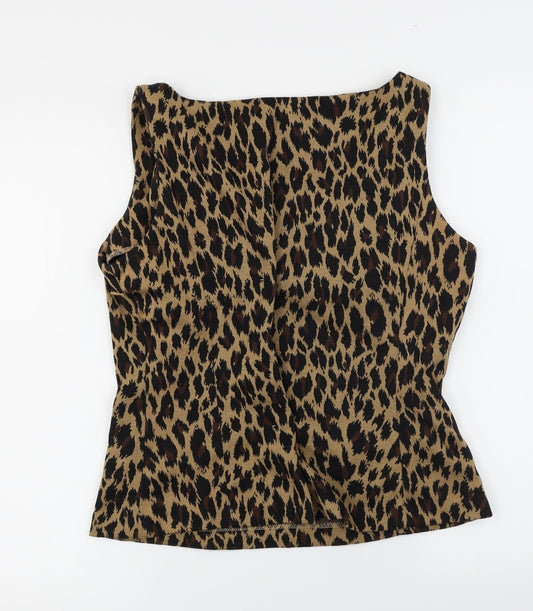 Preworn  Womens Multicoloured Animal Print  Basic T-Shirt Size L