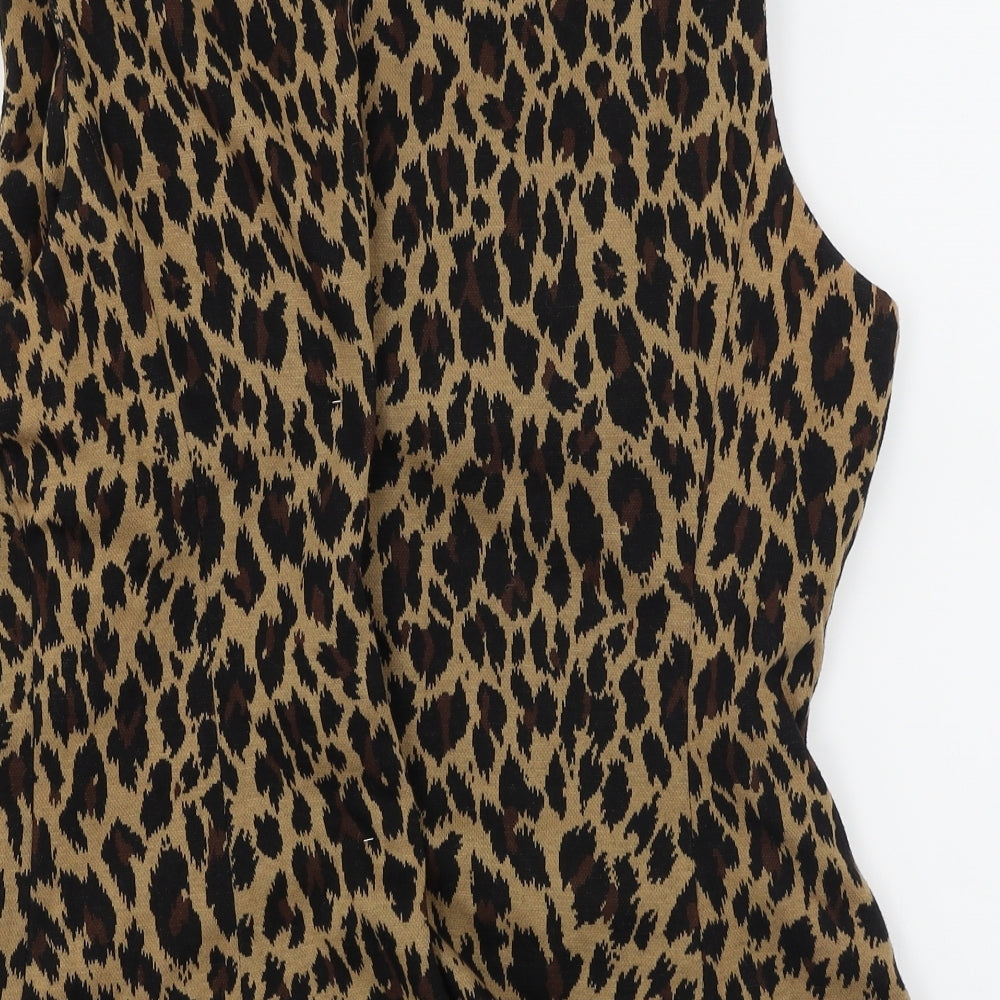 Preworn  Womens Multicoloured Animal Print  Basic T-Shirt Size L