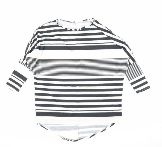 Preworn Womens Black Striped  Tunic Blouse Size M