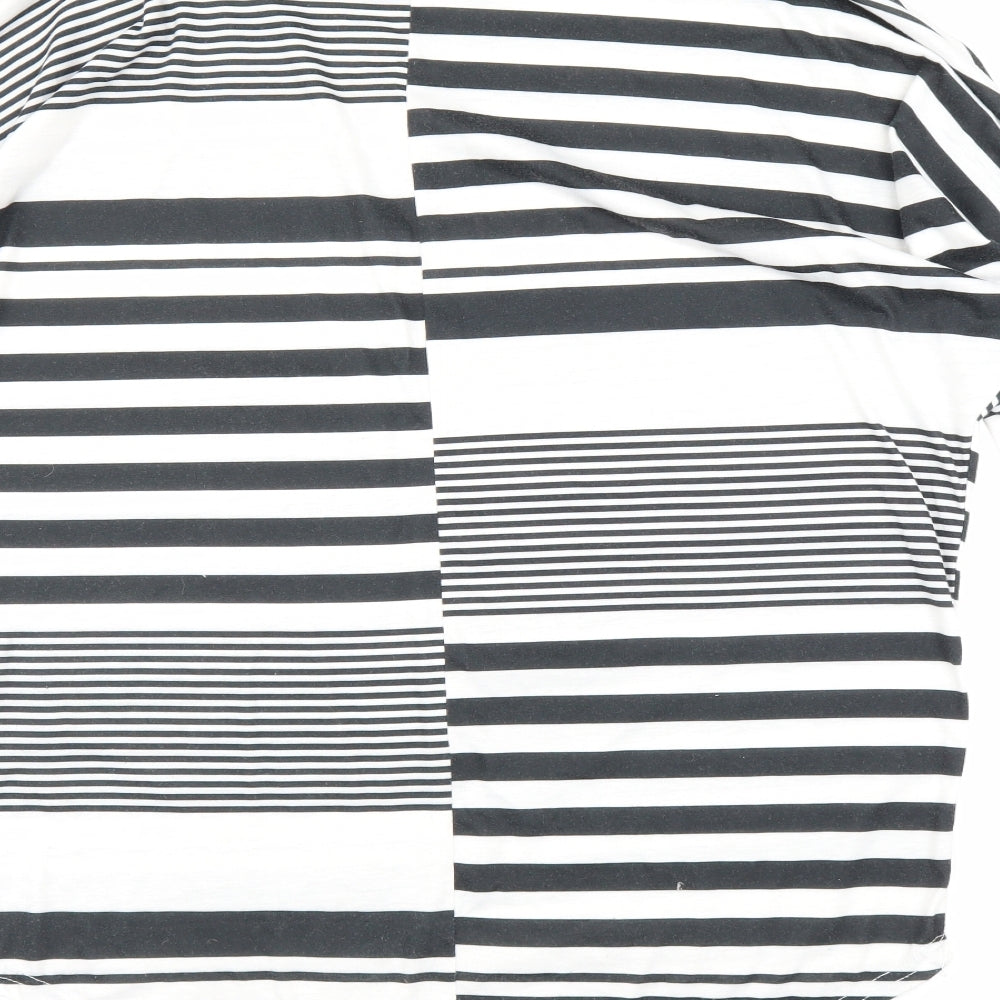 Preworn Womens Black Striped  Tunic Blouse Size M