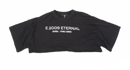 M Womens Black   Cropped T-Shirt Size 8