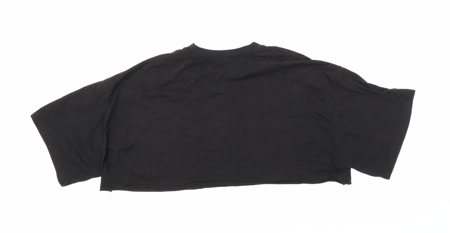 M Womens Black   Cropped T-Shirt Size 8