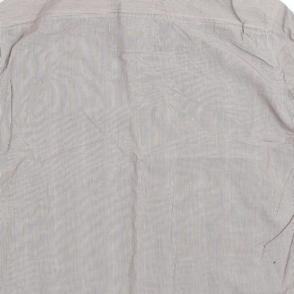 NEXT Mens Brown Striped   Button-Up Size M