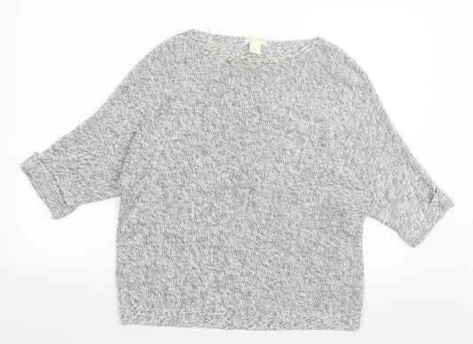 H&M Womens Grey  Knit Pullover Jumper Size S