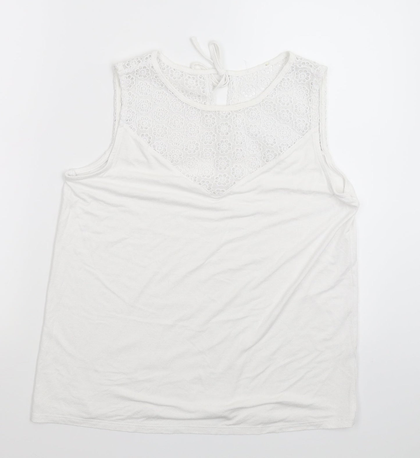 Preworn Womens White   Basic T-Shirt Size 12