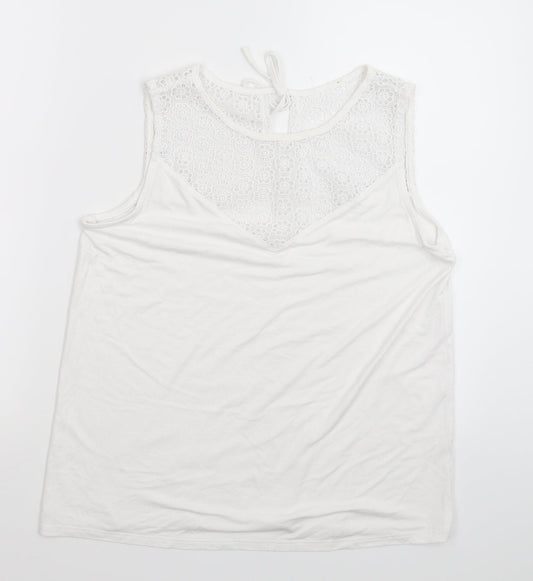 Preworn Womens White   Basic T-Shirt Size 12