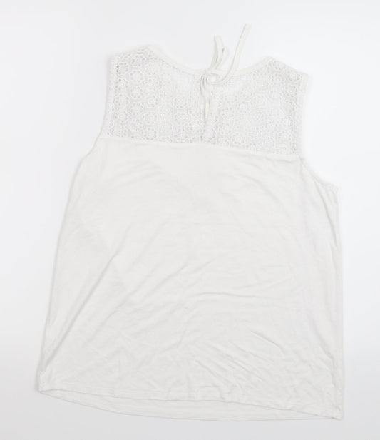 Preworn Womens White   Basic T-Shirt Size 12