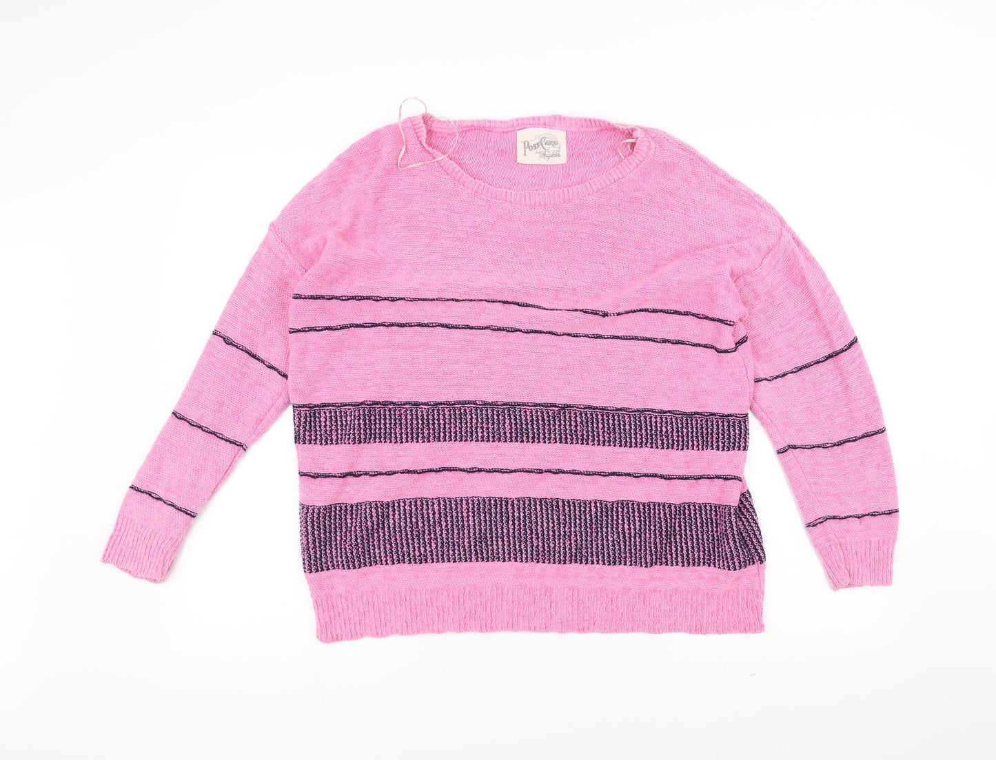 post card Womens Pink  Knit Pullover Jumper One Size