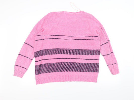 post card Womens Pink  Knit Pullover Jumper One Size