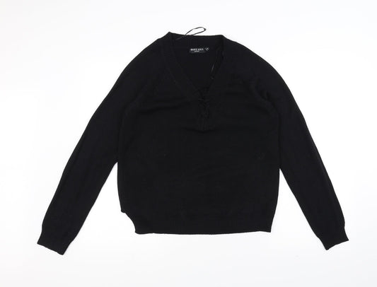 Brave Soul Womens Black   Pullover Jumper Size M