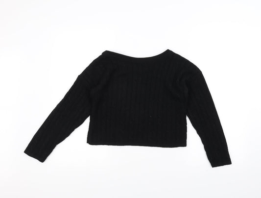 Femme Luxe Womens Black  Knit Pullover Jumper Size M