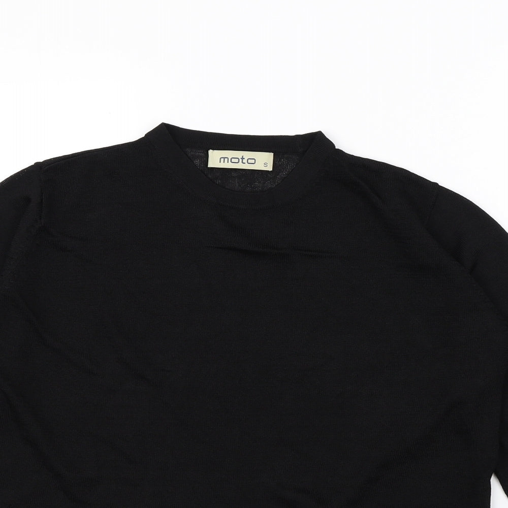 Moto Womens Black   Pullover Jumper Size S