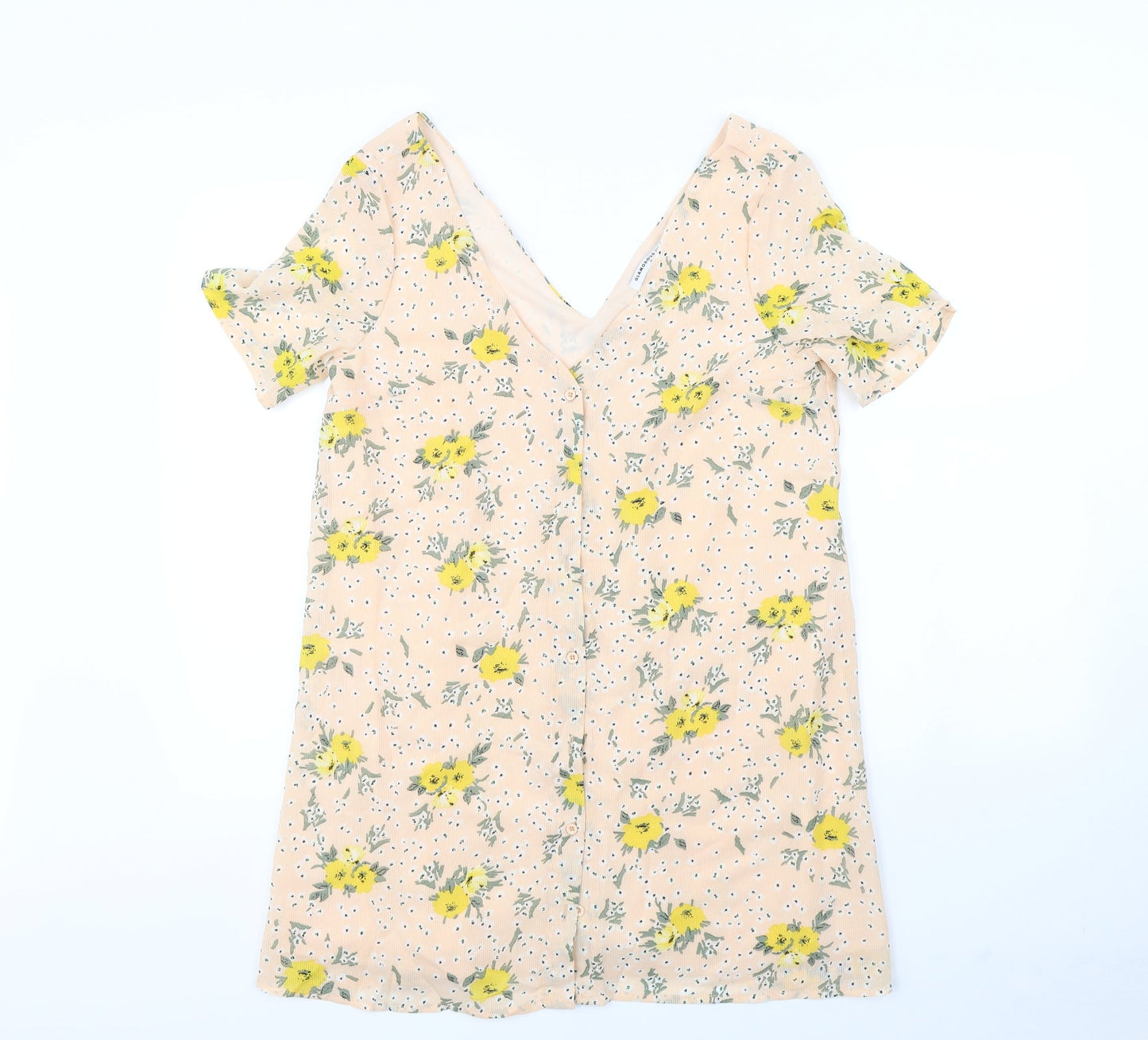 Glamorous Womens Pink Floral Rayon Mini  Size 10