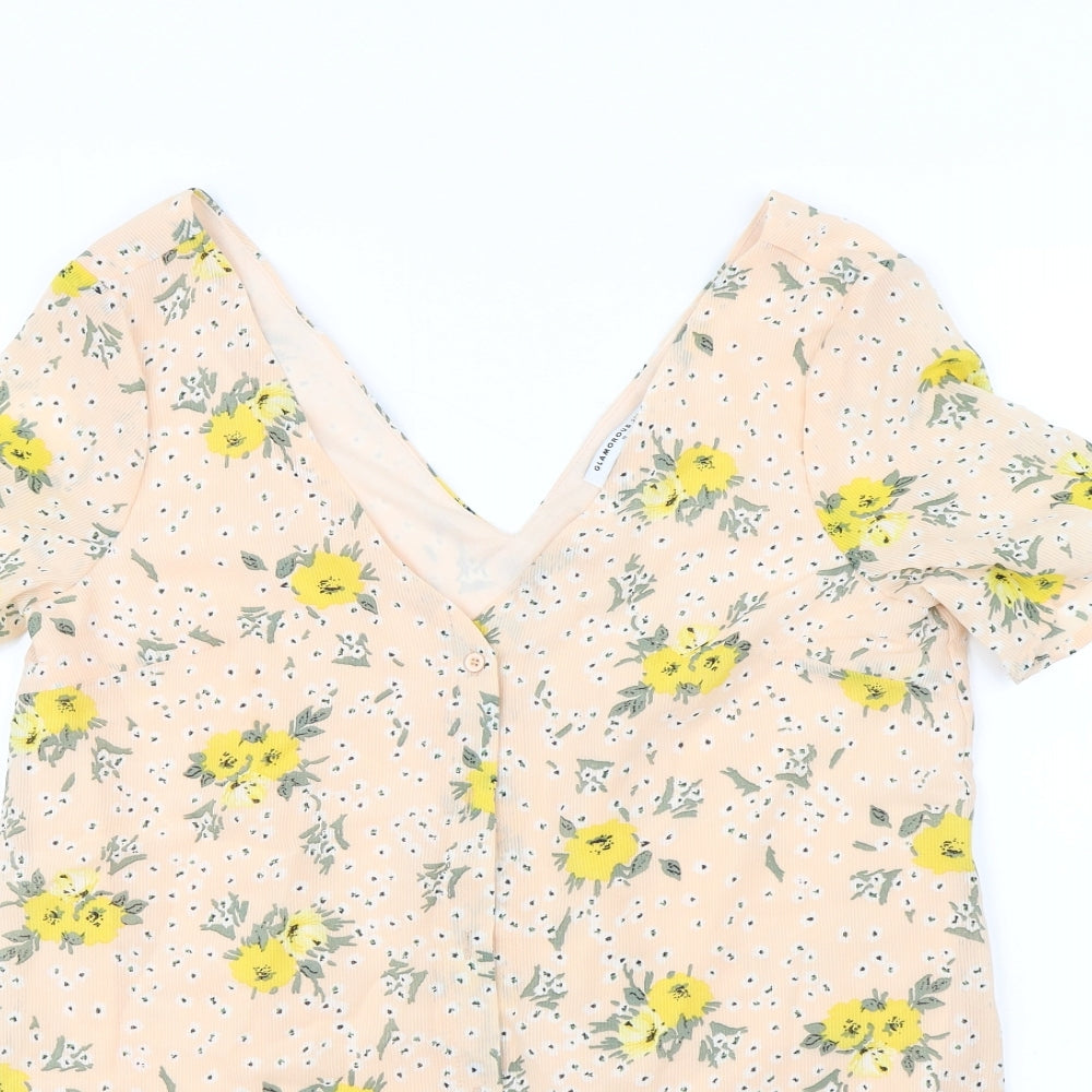 Glamorous Womens Pink Floral Rayon Mini  Size 10