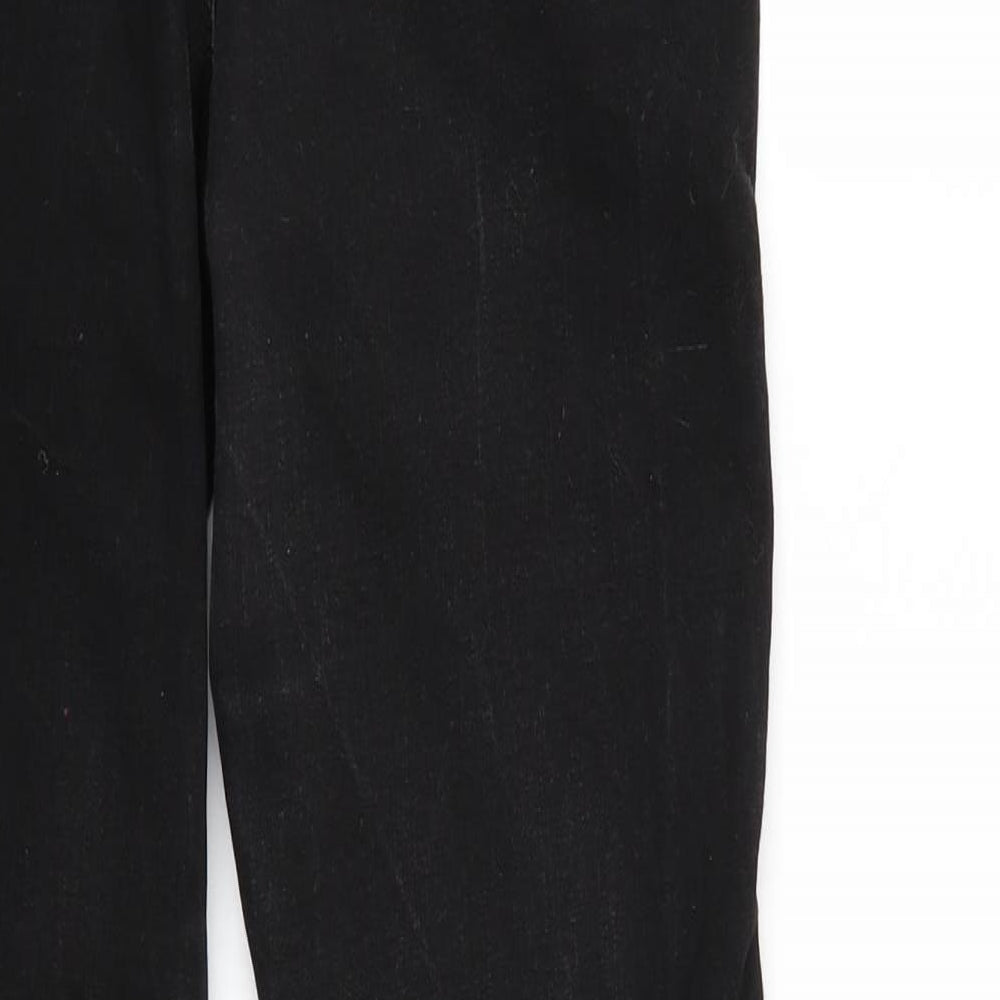 Denim & Co. Womens Black  Denim Tapered Jeans Size 14 L26 in - Elastic Waist