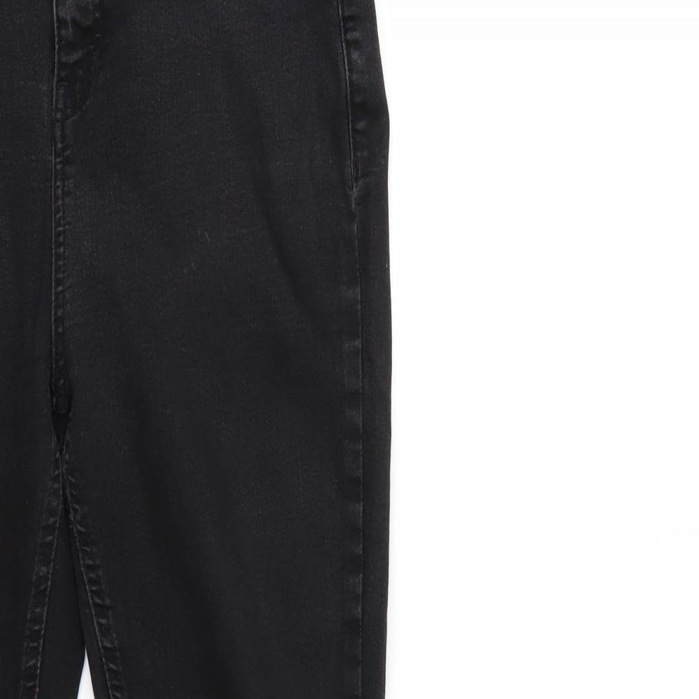 Dorothy Perkins Womens Black  Denim Straight Jeans Size 8 L25 in