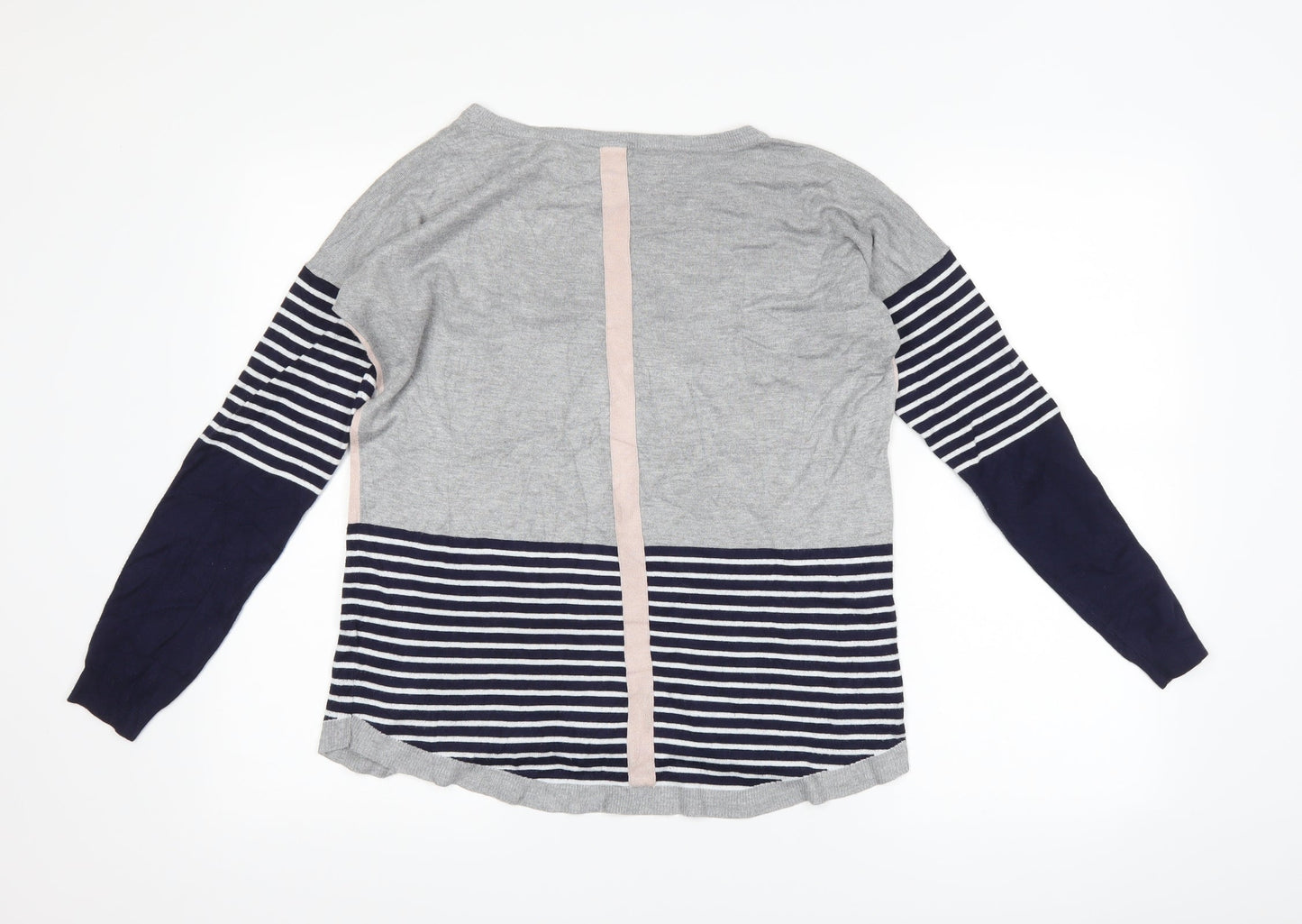 Oasis Womens Blue Striped  Pullover Jumper Size S