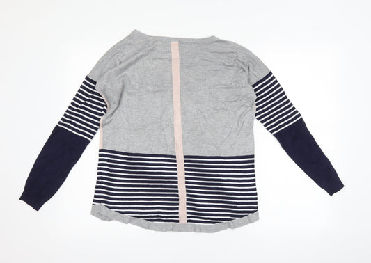 Oasis Womens Blue Striped  Pullover Jumper Size S