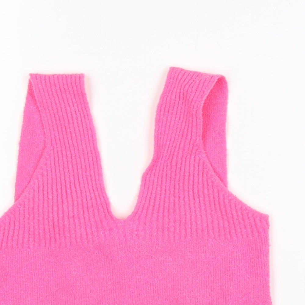 Bershka Womens Pink   Cropped Tank Size M