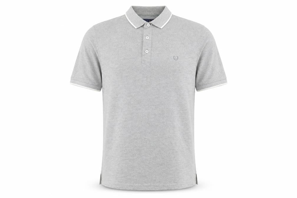 Lincoln Mens Grey Polka Dot   Polo Size L