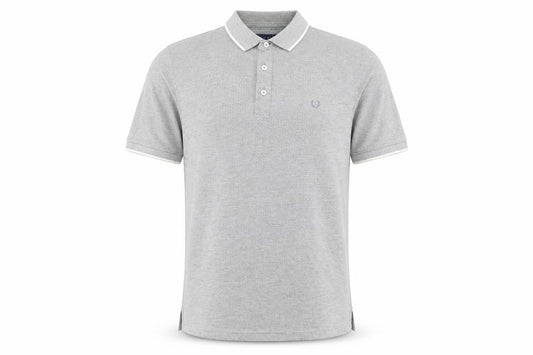 Lincoln Mens Grey Polka Dot   Polo Size L