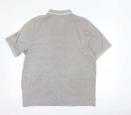 Lincoln Mens Grey Polka Dot   Polo Size L