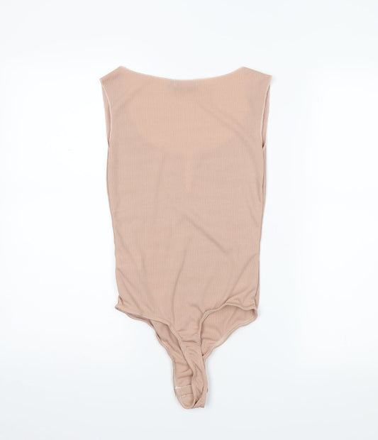 PRETTYLITTLETHING Womens Beige   Bodysuit One-Piece Size 6