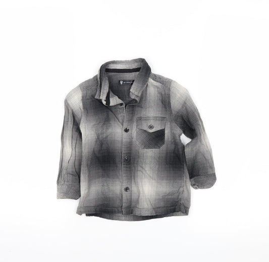 Very Boys Grey Plaid  Basic Button-Up Size 18-24 Months